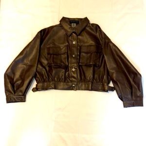 Versona Brown Jacket. Size Large, 55% Polyurethane, 45% Rayon.
